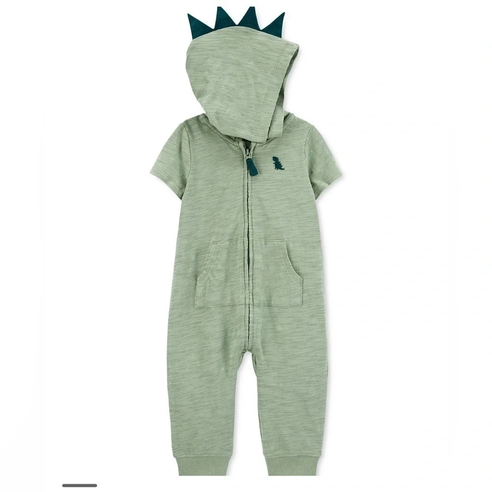 Carter’s Green Short Sleeve Dinosaur Jumpsuit in Size 9 Months